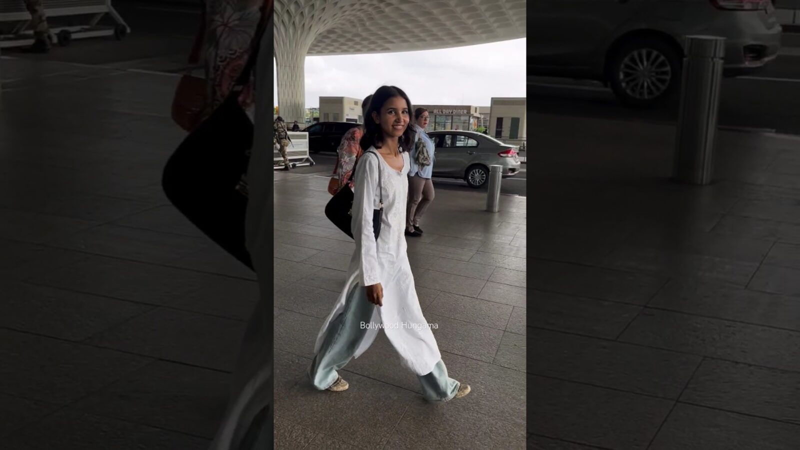 The internet sensation #nancytyagi who ruled at #cannes2024 snapped at #mumbai #airport #shorts